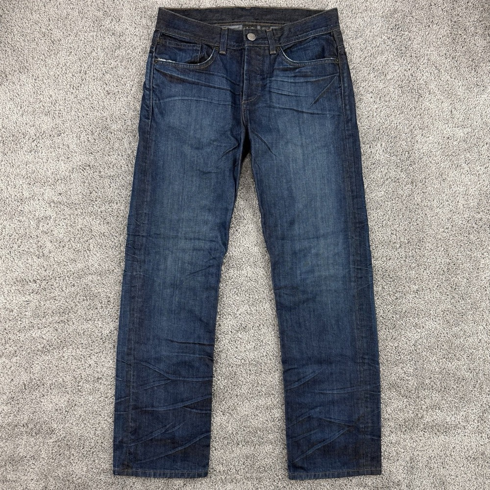 Armani Exchange Jeans Mens 32 Reg Button Fly Straight Fit Distressed Made In USA - Picture 1 of 14